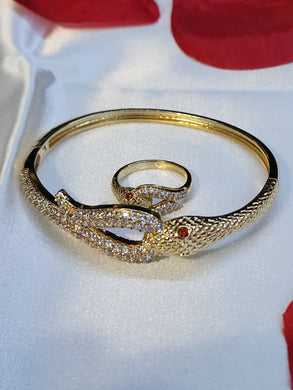 Red Eyed Snake Ring Bracelet set ❄️